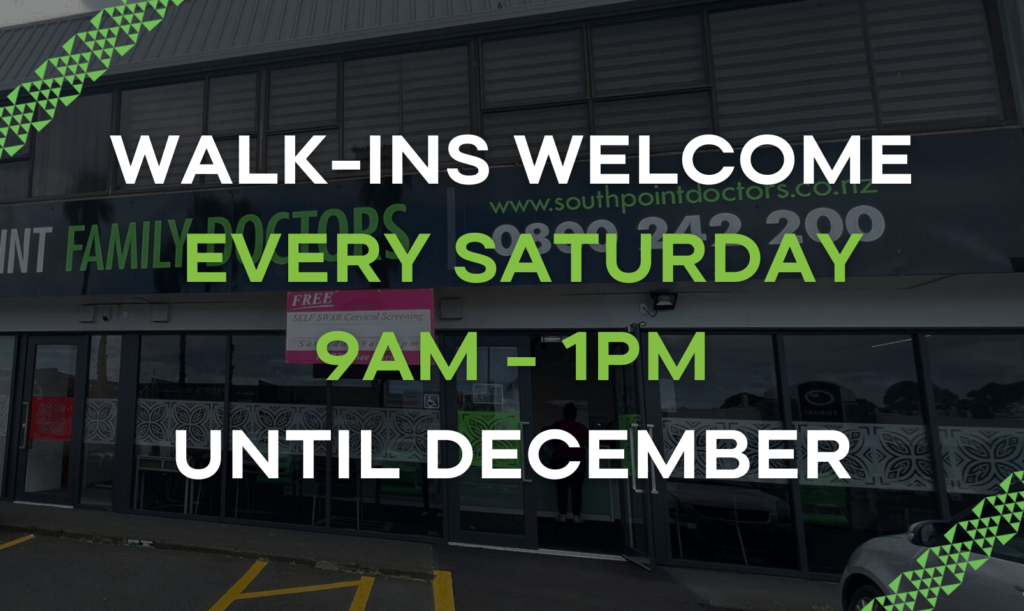 Walk-ins welcome every Saturday 9am - 1pm until December