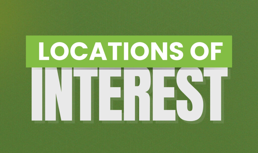 Locations of interest Measles